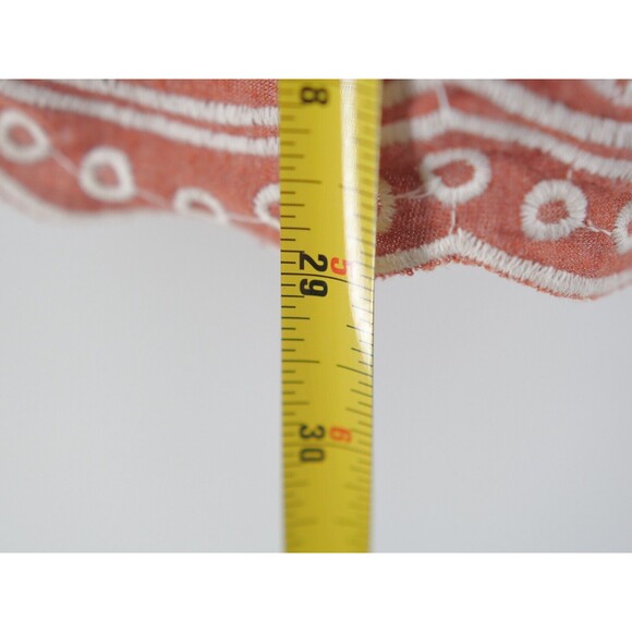 Fever Women's Blouse Rayon‎ Large On-Off Shoulder Top Embroidered Eyelet Trim - Picture 7 of 8